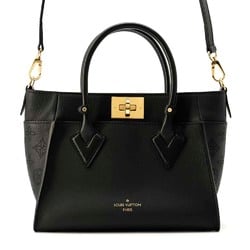 Louis Vuitton Handbag On My Side PM Calf Leather Monogram Mahina M21546 2way Shoulder Bag Black