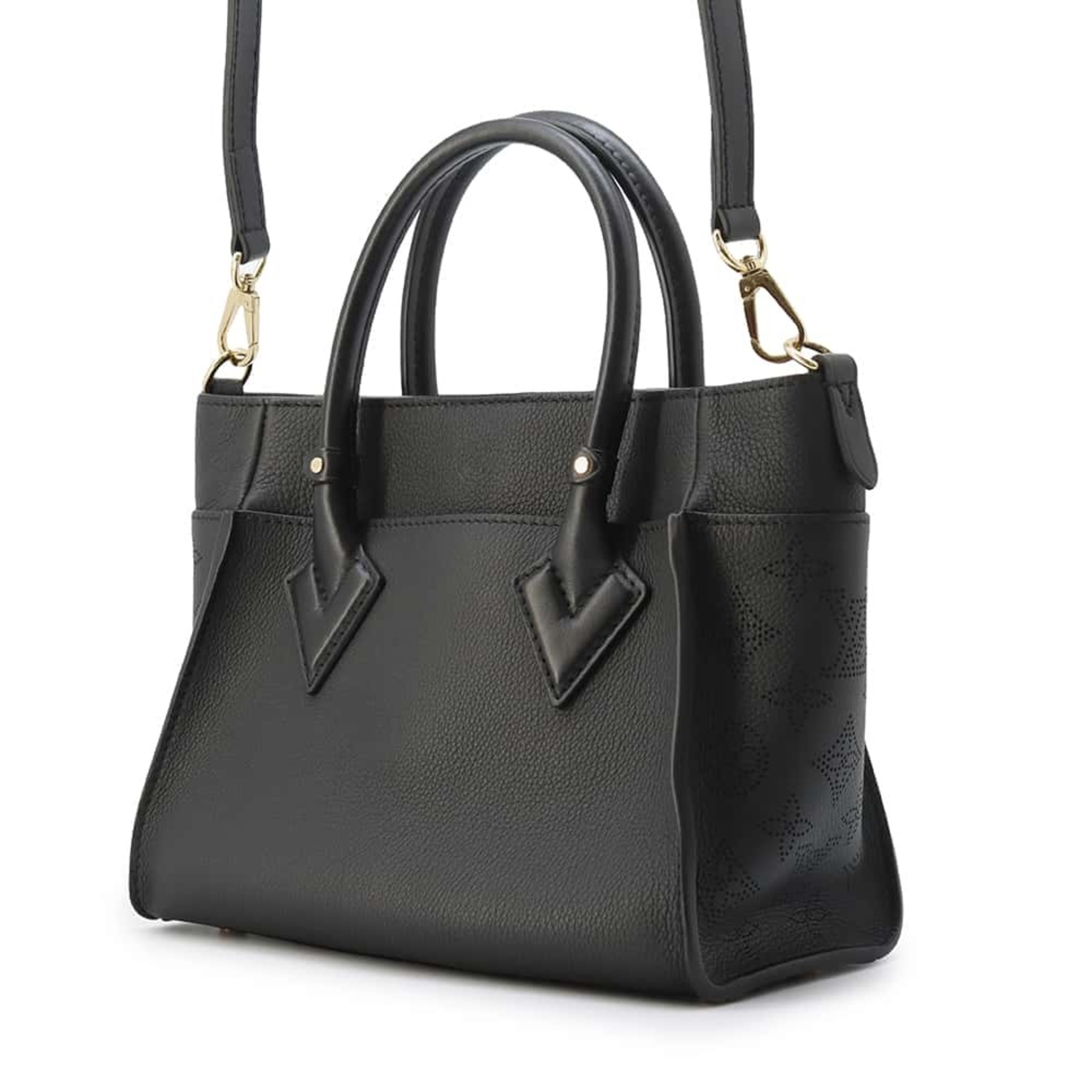 Louis Vuitton Handbag On My Side PM Calf Leather Monogram Mahina M21546 2way Shoulder Bag Black