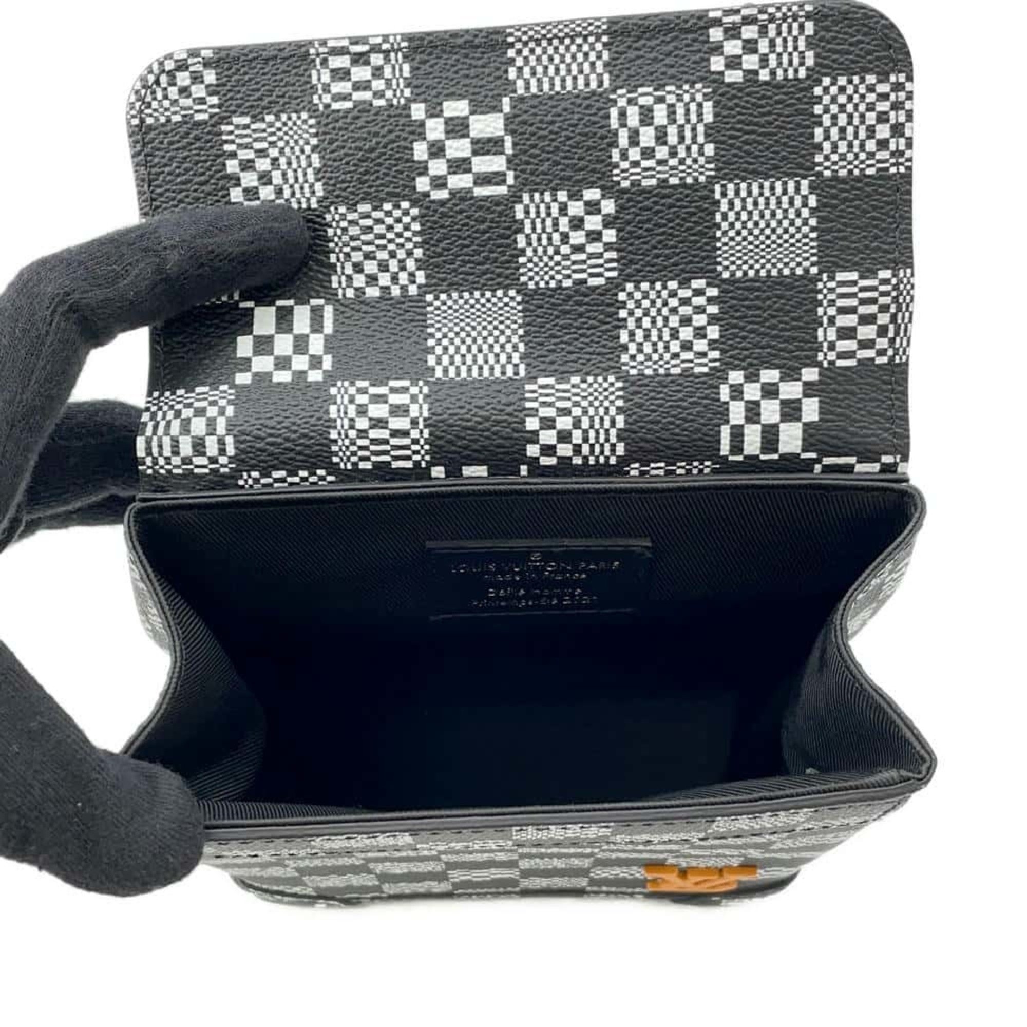 Louis Vuitton Shoulder Bag Damier Distorted Steamer N60453 Black