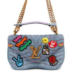 Louis Vuitton Shoulder Bag Denim Patchwork New Wave Chain MM M52566 LOUIS VUITTON 3way