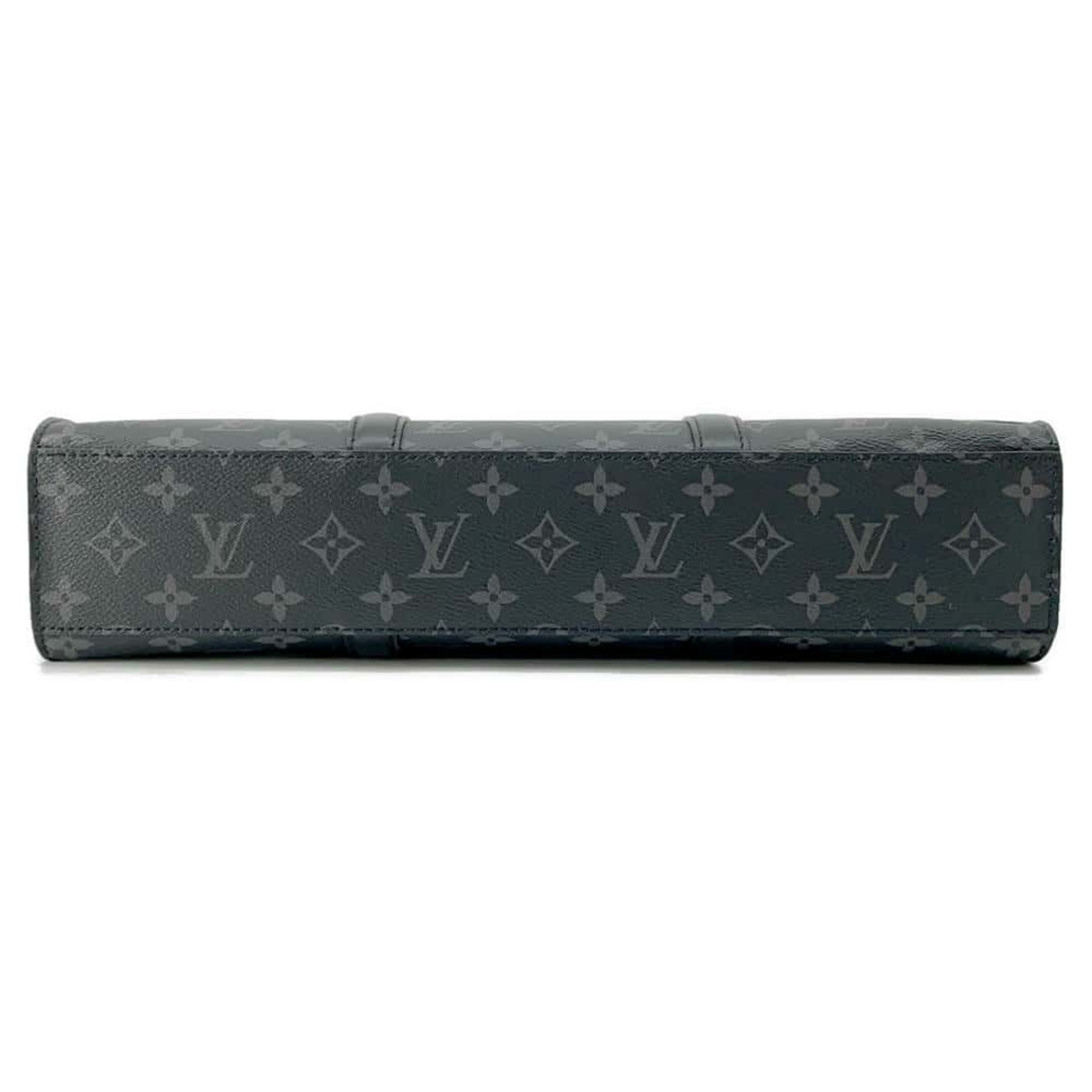 Louis Vuitton Bag Monogram Eclipse Sac Plat Horizontal Zip M45265 2way Shoulder Black