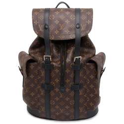 Louis Vuitton Backpack Monogram Macassar Christopher MM M43735 Black