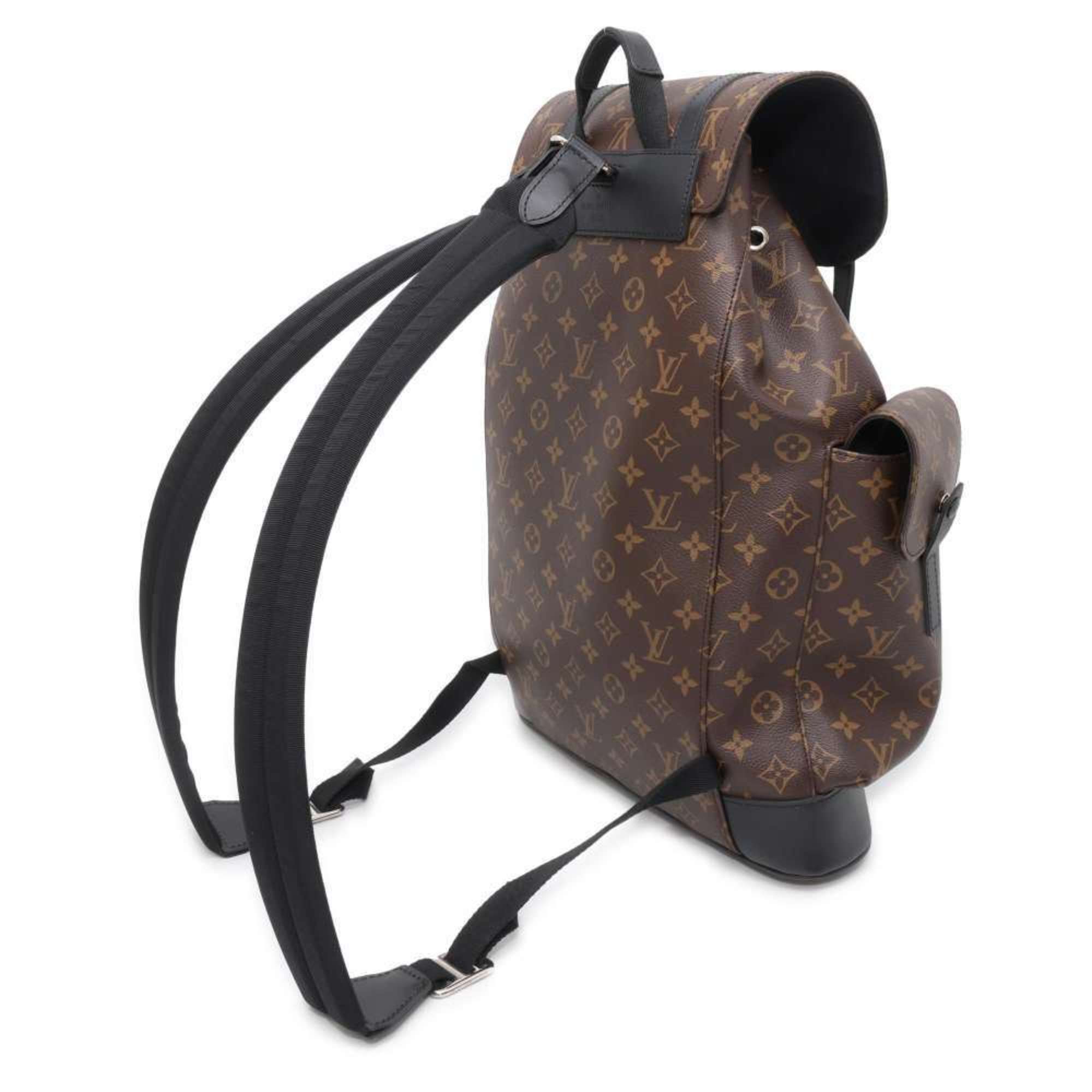 Louis Vuitton Backpack Monogram Macassar Christopher MM M43735 Black