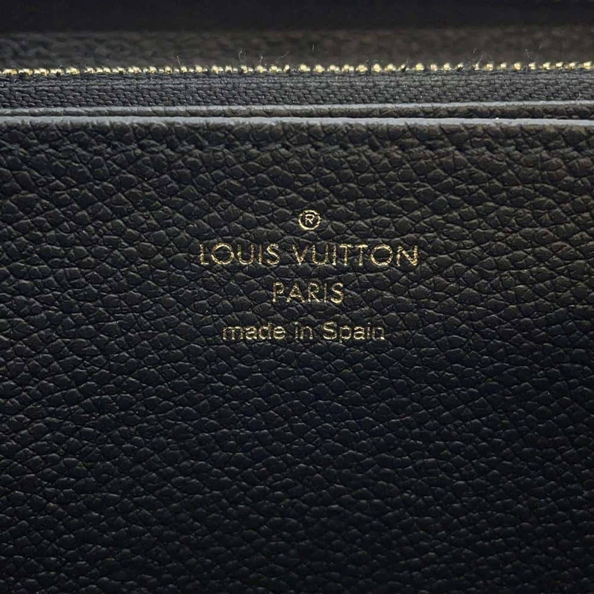 Louis Vuitton Long Wallet Monogram Empreinte Zippy M61864 LOUIS VUITTON Black