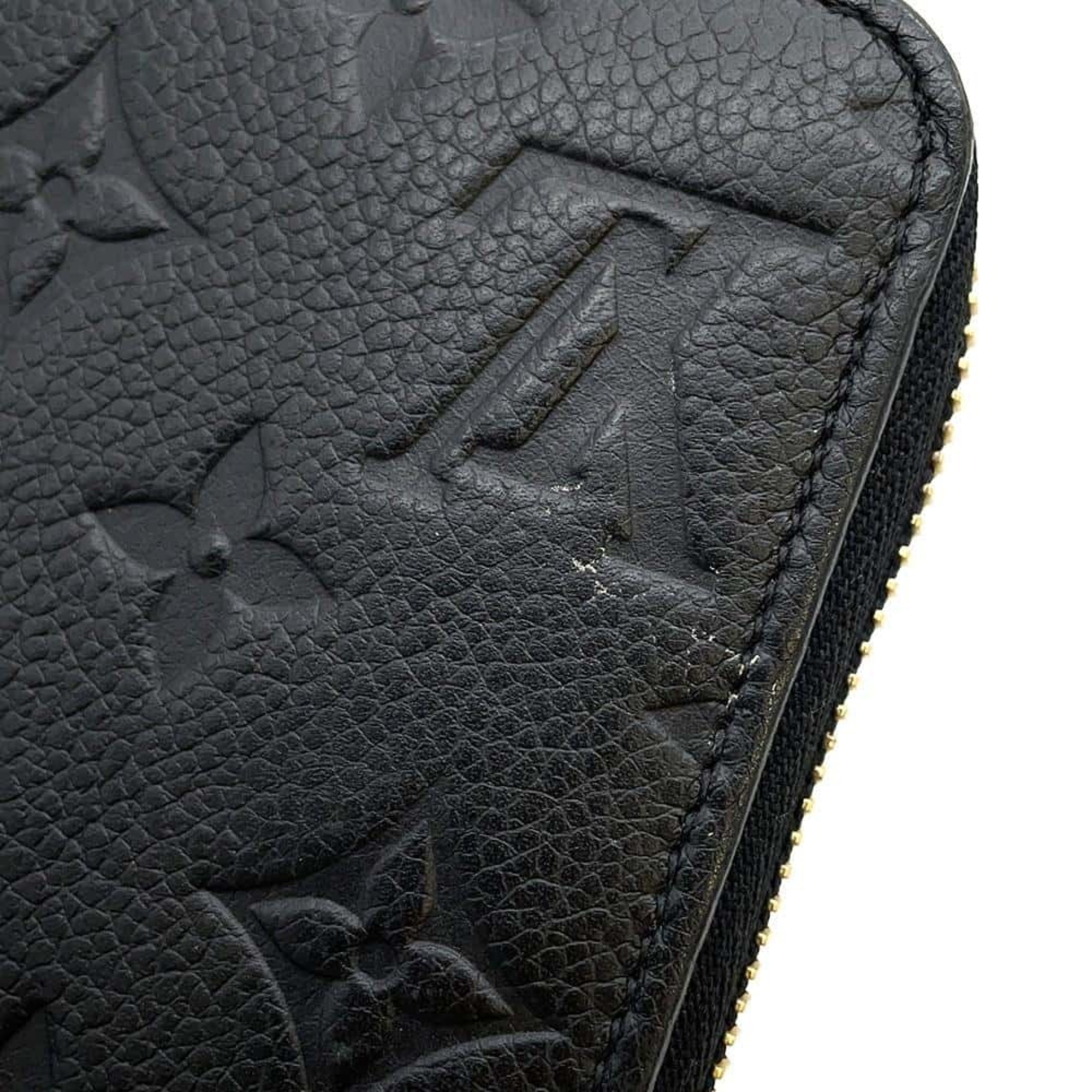 Louis Vuitton Long Wallet Monogram Empreinte Zippy M61864 LOUIS VUITTON Black