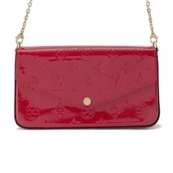 Louis Vuitton Chain Wallet Monogram Vernis Pochette Felicie M61293 LOUIS VUITTON Shoulder Bag Red