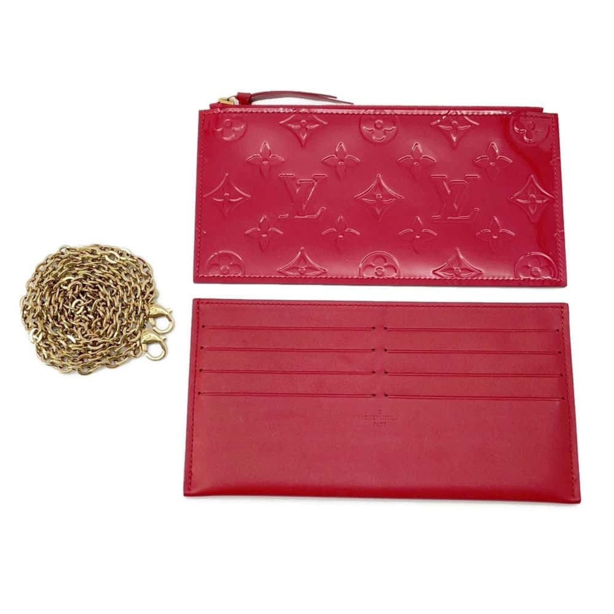 Louis Vuitton Chain Wallet Monogram Vernis Pochette Felicie M61293 LOUIS VUITTON Shoulder Bag Red