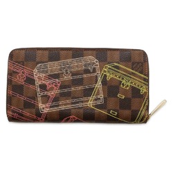 Louis Vuitton Long Wallet Damier Ebene Trunk Zippy N63026 LOUIS VUITTON Round