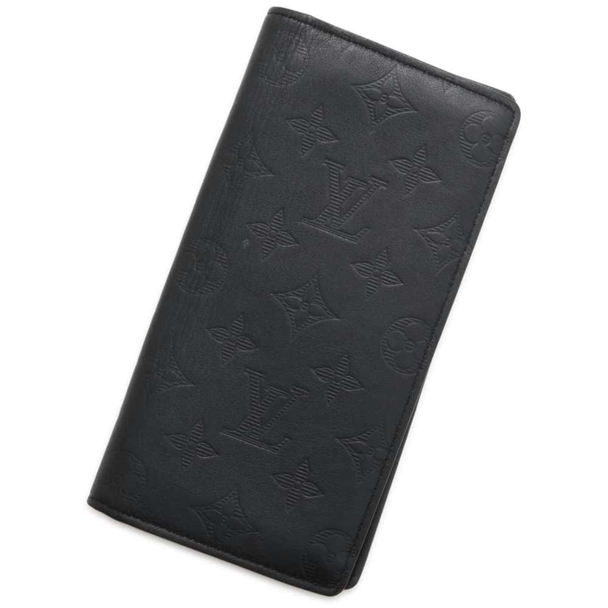 Louis Vuitton Long Wallet Monogram Shadow Portefeuille Brazza M62900 LOUIS VUITTON Black Men's