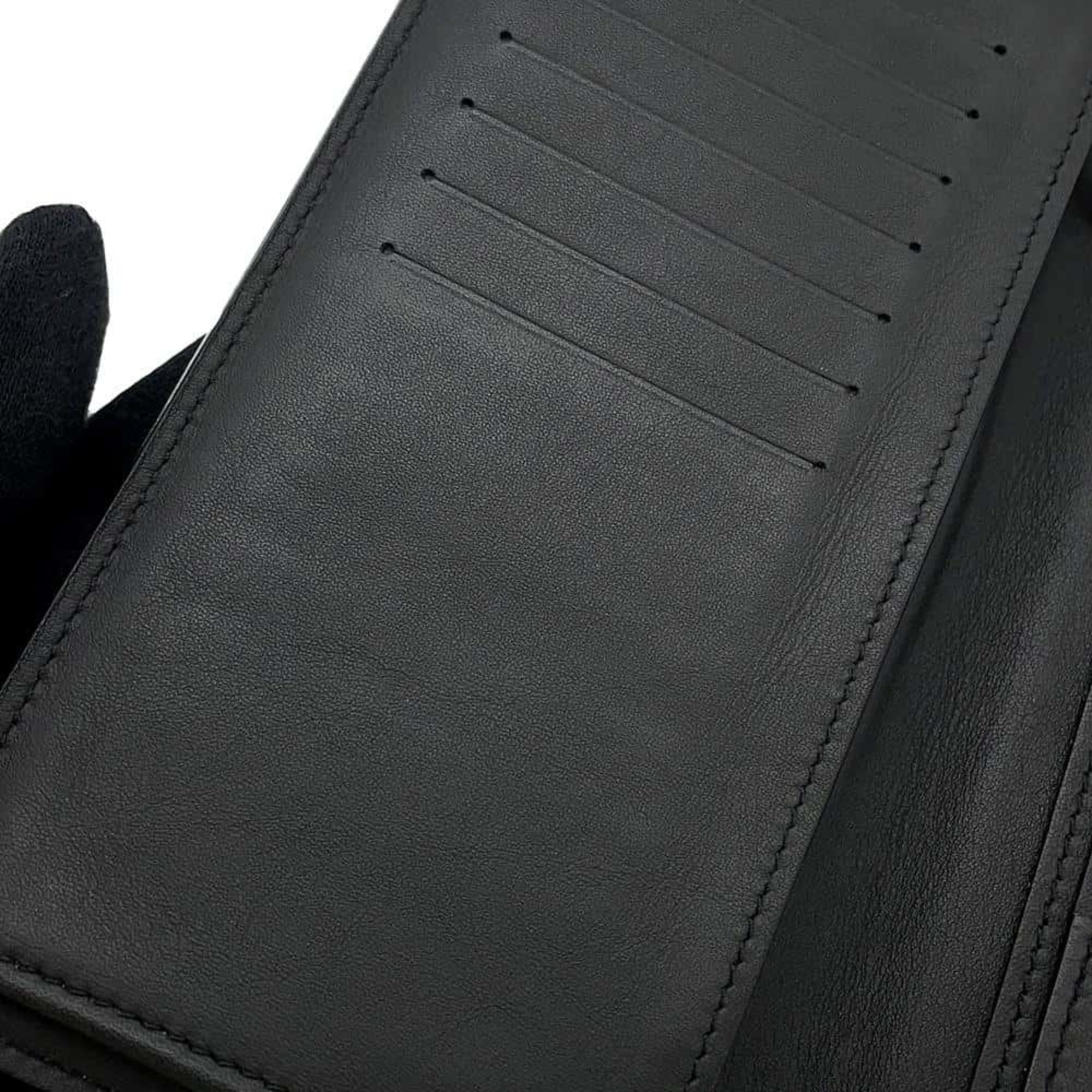 Louis Vuitton Long Wallet Monogram Shadow Portefeuille Brazza M62900 LOUIS VUITTON Black Men's