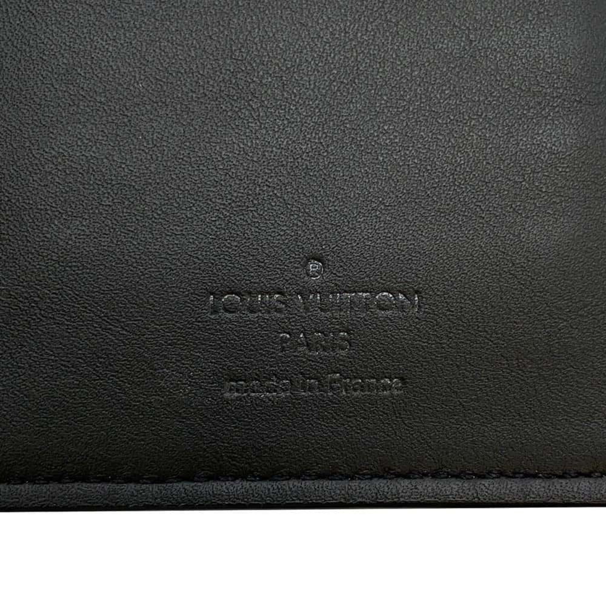 Louis Vuitton Long Wallet Monogram Shadow Portefeuille Brazza M62900 LOUIS VUITTON Black Men's