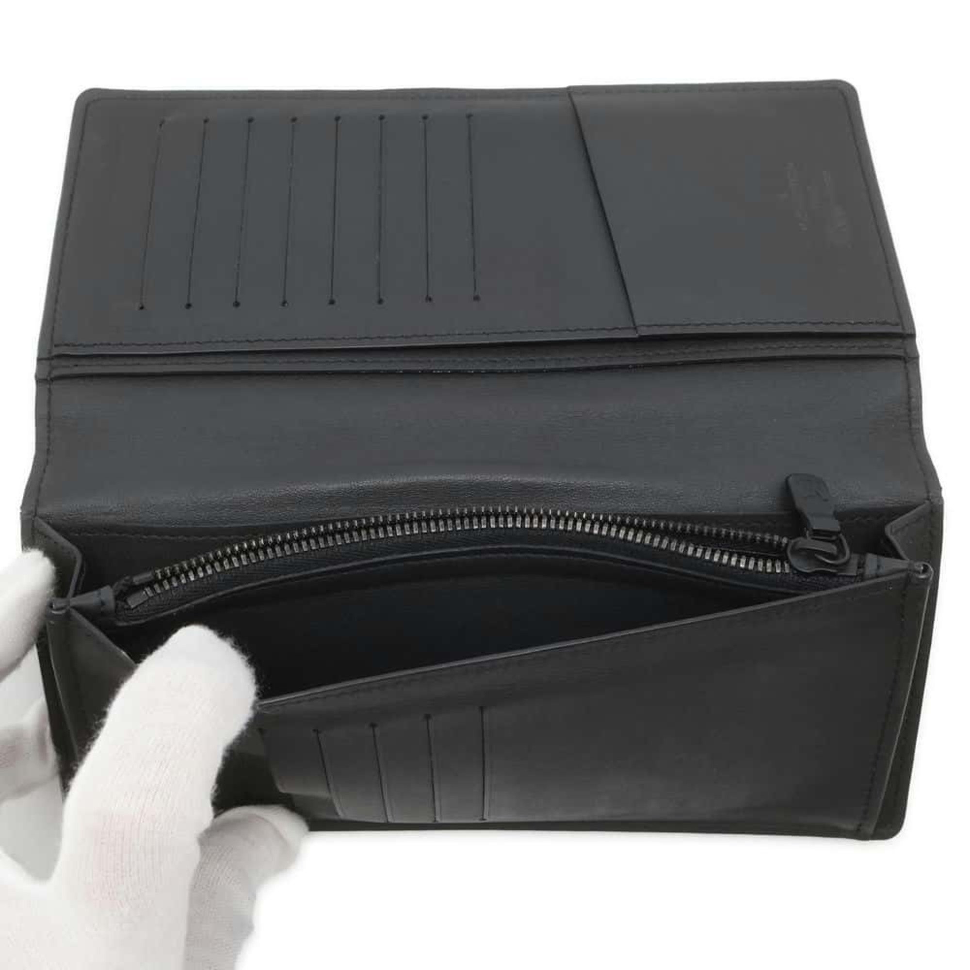 Louis Vuitton Long Wallet Monogram Shadow Portefeuille Brazza M62900 LOUIS VUITTON Black Men's