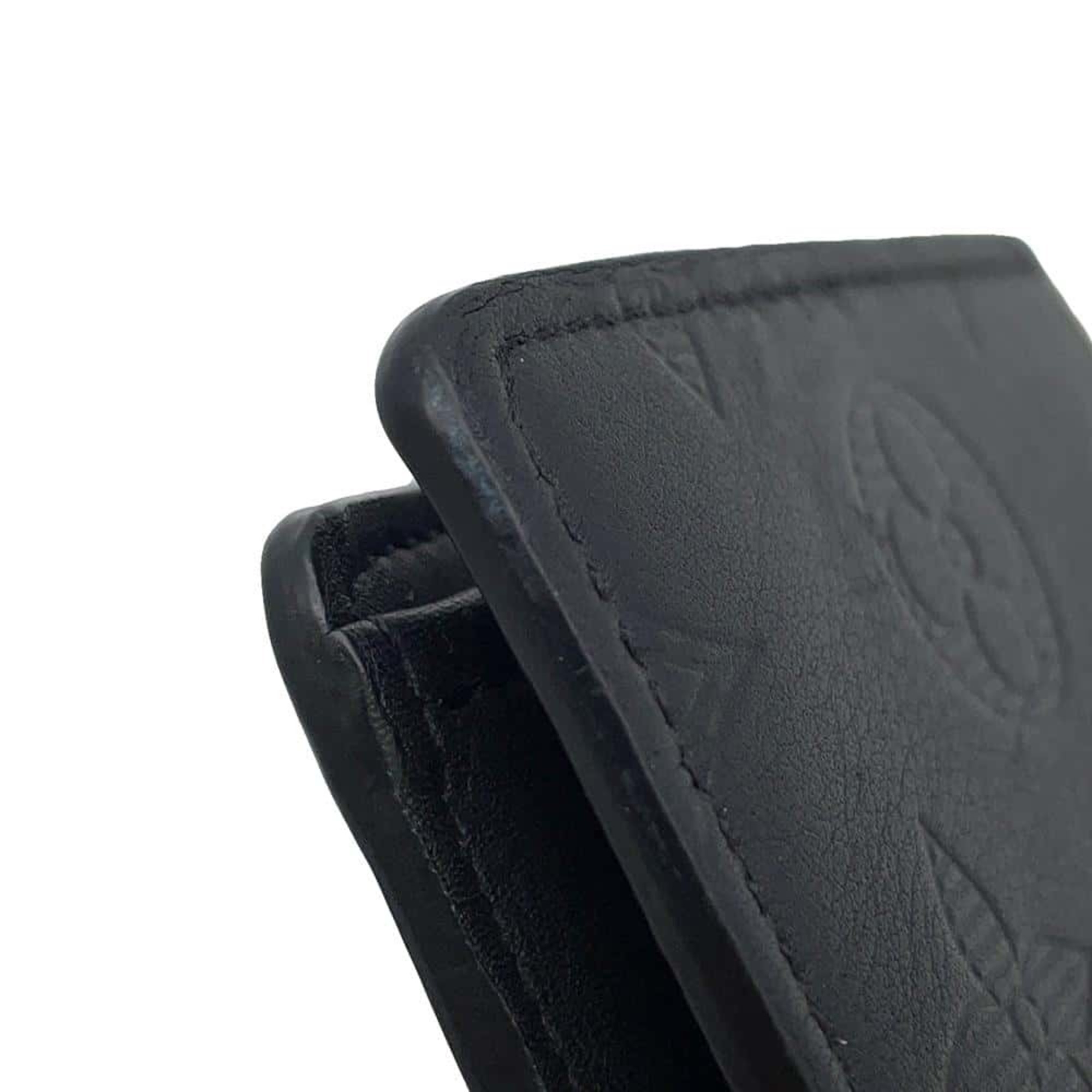 Louis Vuitton Long Wallet Monogram Shadow Portefeuille Brazza M62900 LOUIS VUITTON Black Men's