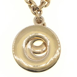 CELINE Necklace Triple Circle Gold Metal Pendant Round Women's