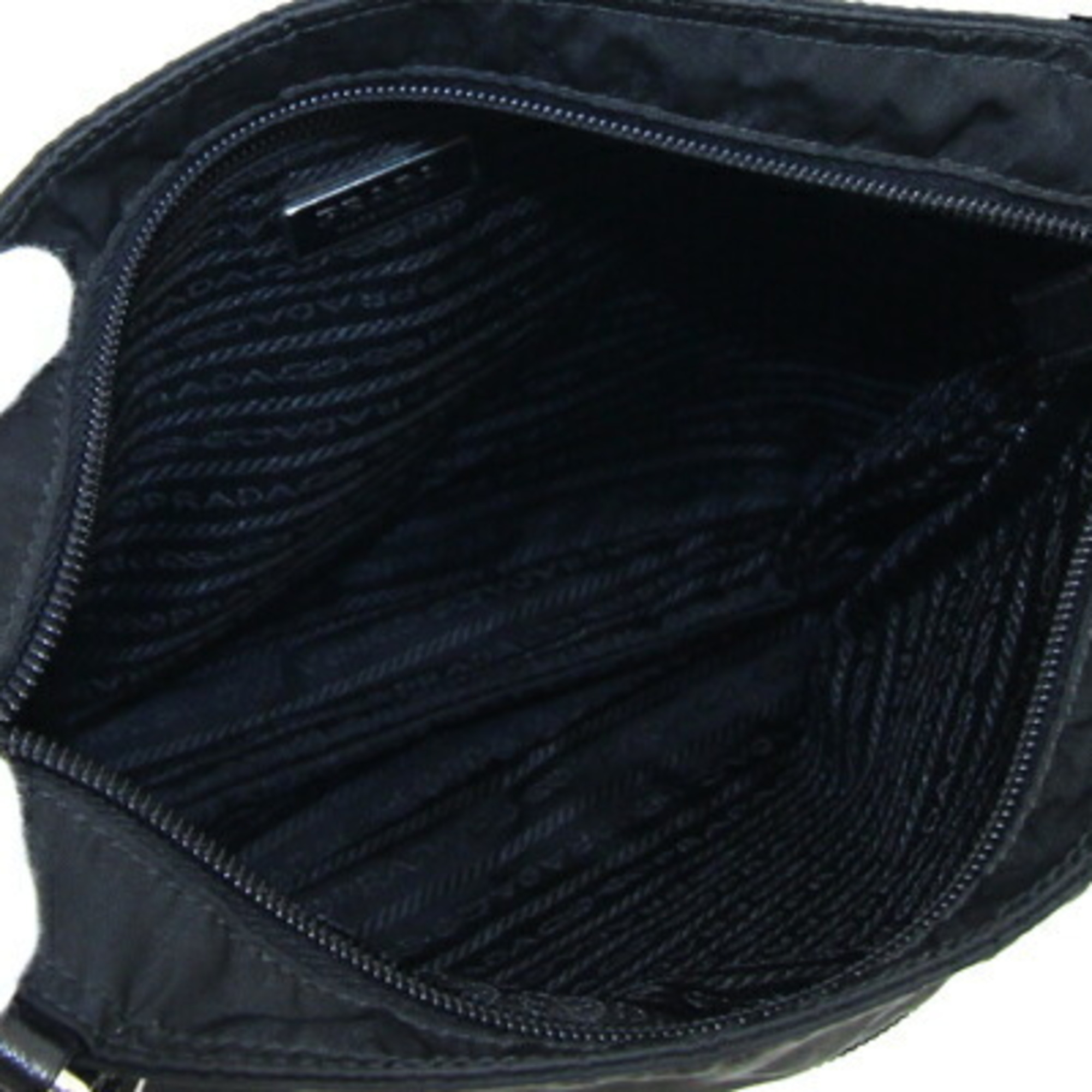 Prada Shoulder Bag 2VH563 Black Nylon Leather Women Men PRADA