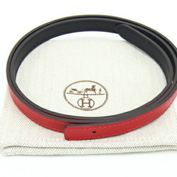 Hermes Replacement Belt Black Red Leather Size 85 C Stamp 2018 Made No Buckle Women's HERMES