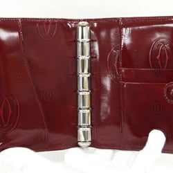 Cartier Notebook Cover Happy Birthday L3000905 Bordeaux Patent Leather Burgundy Women's Men's