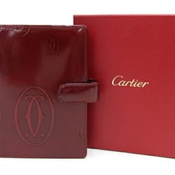 Cartier Notebook Cover Happy Birthday L3000905 Bordeaux Patent Leather Burgundy Women's Men's