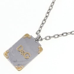 Dolce & Gabbana Necklace Plate Silver Gold Metal Pendant Choker D&G Women Men DOLCE GABBANA