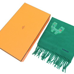 Hermes scarf, green, 100% cashmere, sold item, H motif, men's, women's, unisex, HERMES