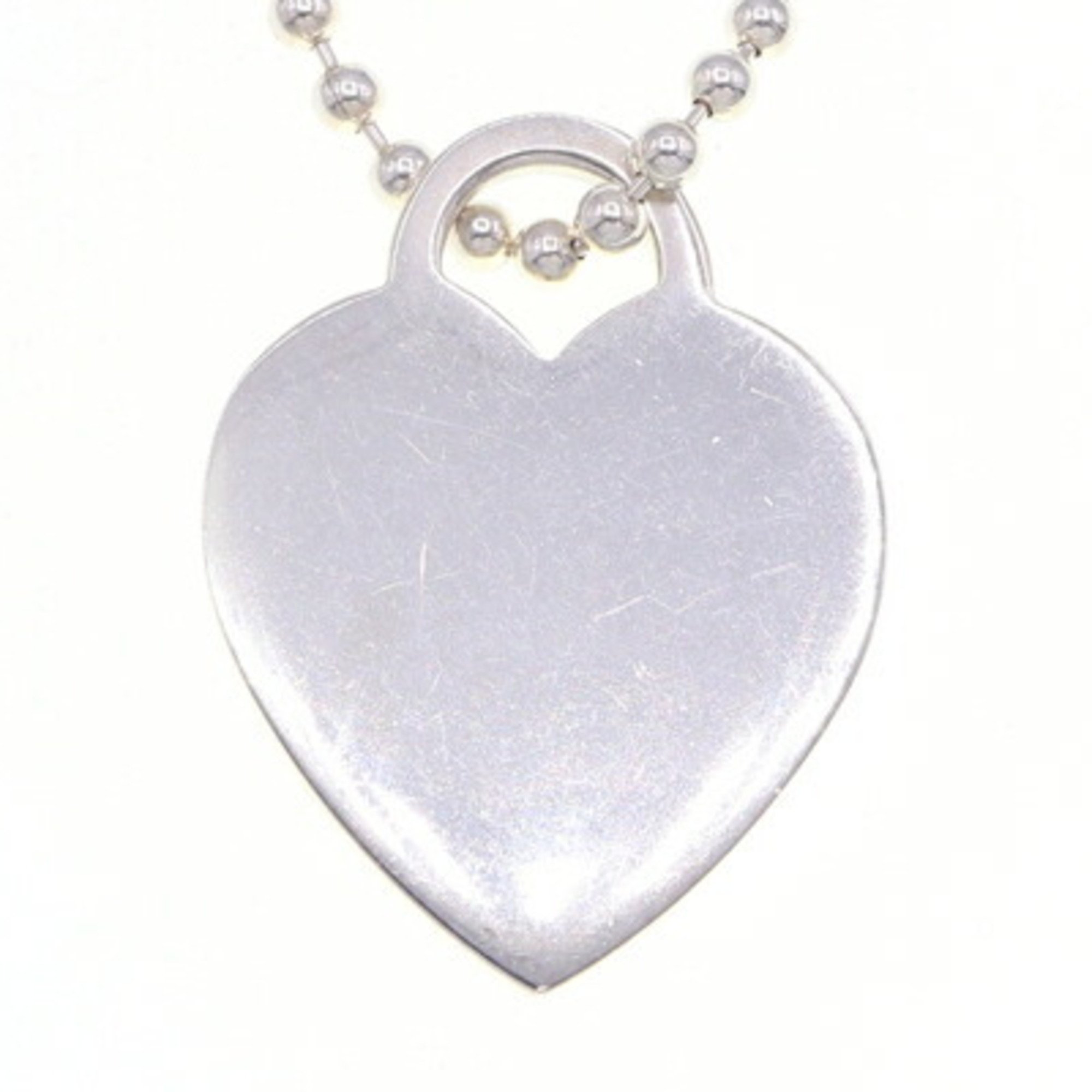 Tiffany Necklace Return to Heart Tag SV Sterling Silver 925 Pendant Long Ball Chain Women's TIFFANY & CO