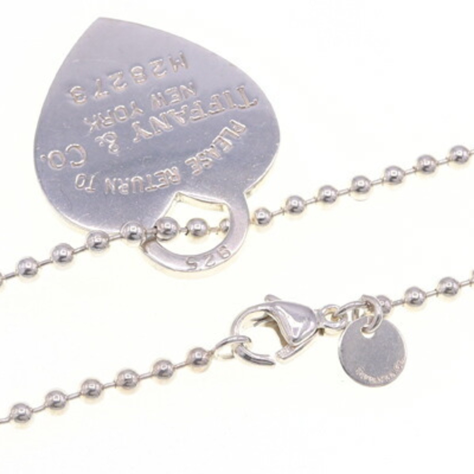 Tiffany Necklace Return to Heart Tag SV Sterling Silver 925 Pendant Long Ball Chain Women's TIFFANY & CO