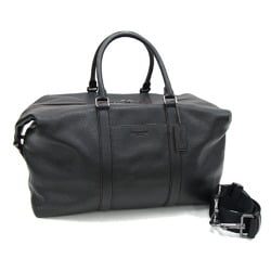 Coach Boston Bag Trekker 75715 Black Leather Shoulder Men's COACH