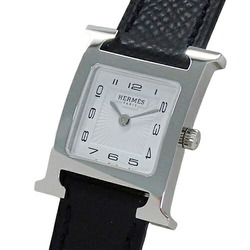 Hermes HERMES Wristwatch Women's H Watch Quartz Stainless Steel SS Leather HH1.201 Silver White Black