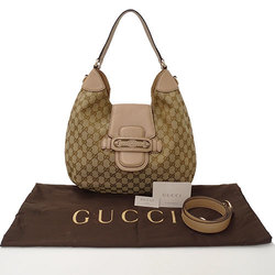 GUCCI Bag Women's Handbag Shoulder 2way Leather GG Canvas Pink Beige 296851