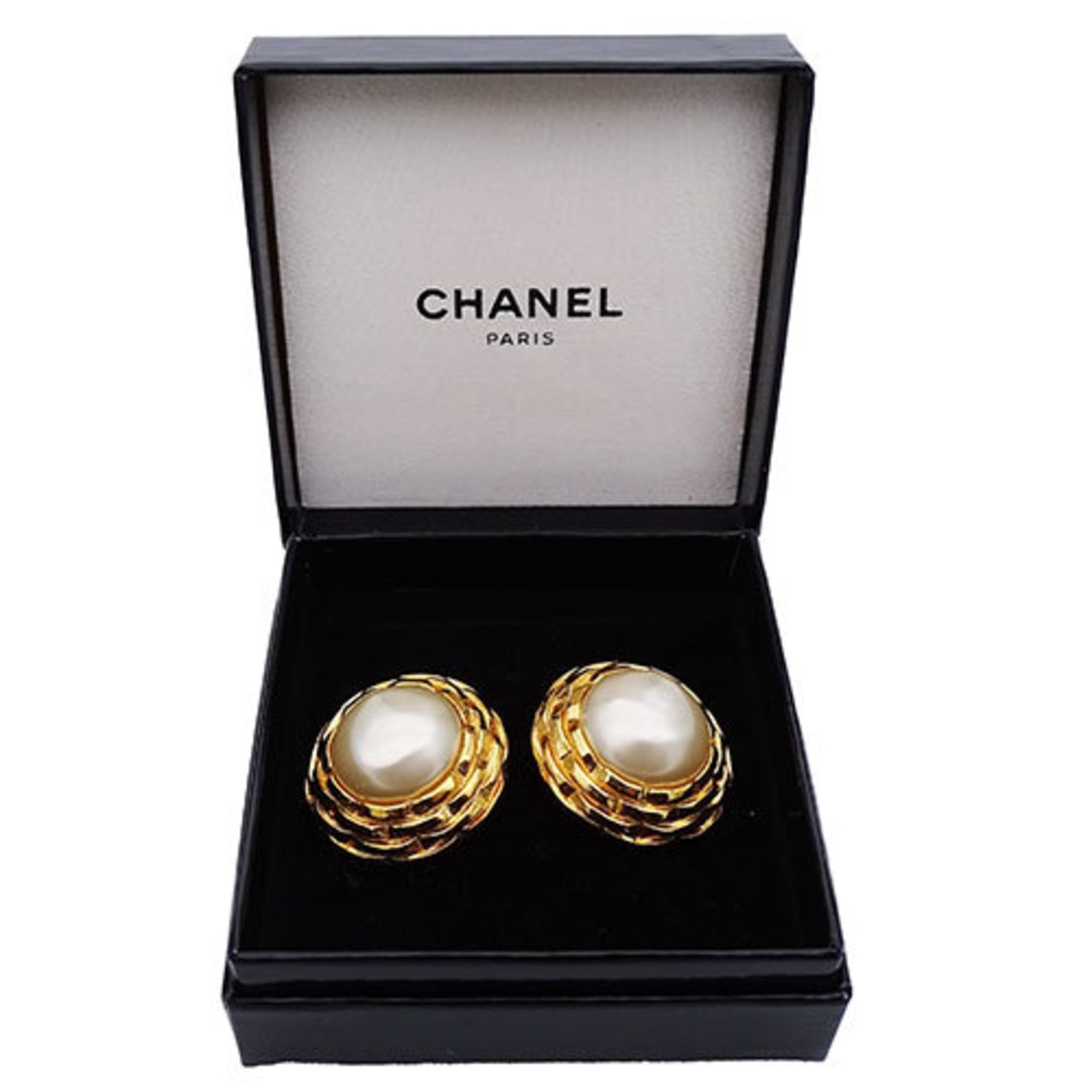 CHANEL Earrings for Women, Faux Pearl, Gold