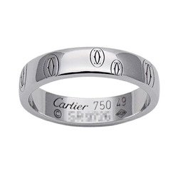 Cartier Ring for Women, 750WG Happy Birthday, White Gold, #49, Size 9, Polished