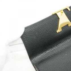 Louis Vuitton Long Wallet Taurillon Portefeuille Capucines M61248 Noir Ladies