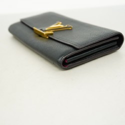 Louis Vuitton Long Wallet Taurillon Portefeuille Capucines M61248 Noir Ladies