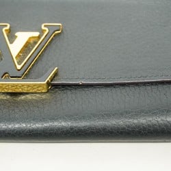 Louis Vuitton Long Wallet Taurillon Portefeuille Capucines M61248 Noir Ladies