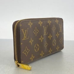 Louis Vuitton Long Wallet Monogram Zippy M41895 Brown Fuchsia Women's