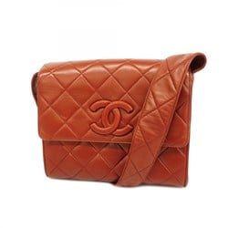 Chanel Shoulder Bag Matelasse Lambskin Bordeaux Women's