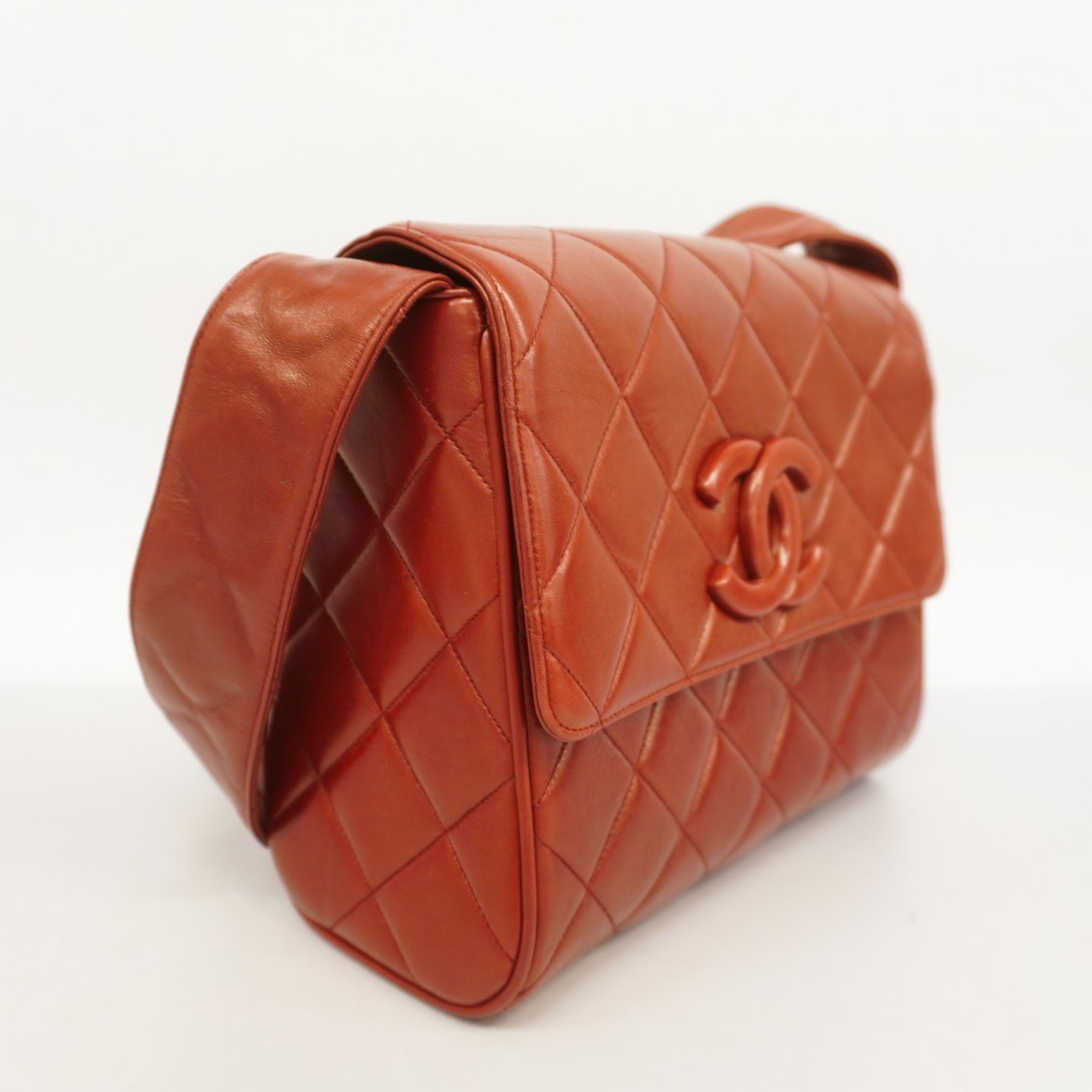 Chanel Shoulder Bag Matelasse Lambskin Bordeaux Women's