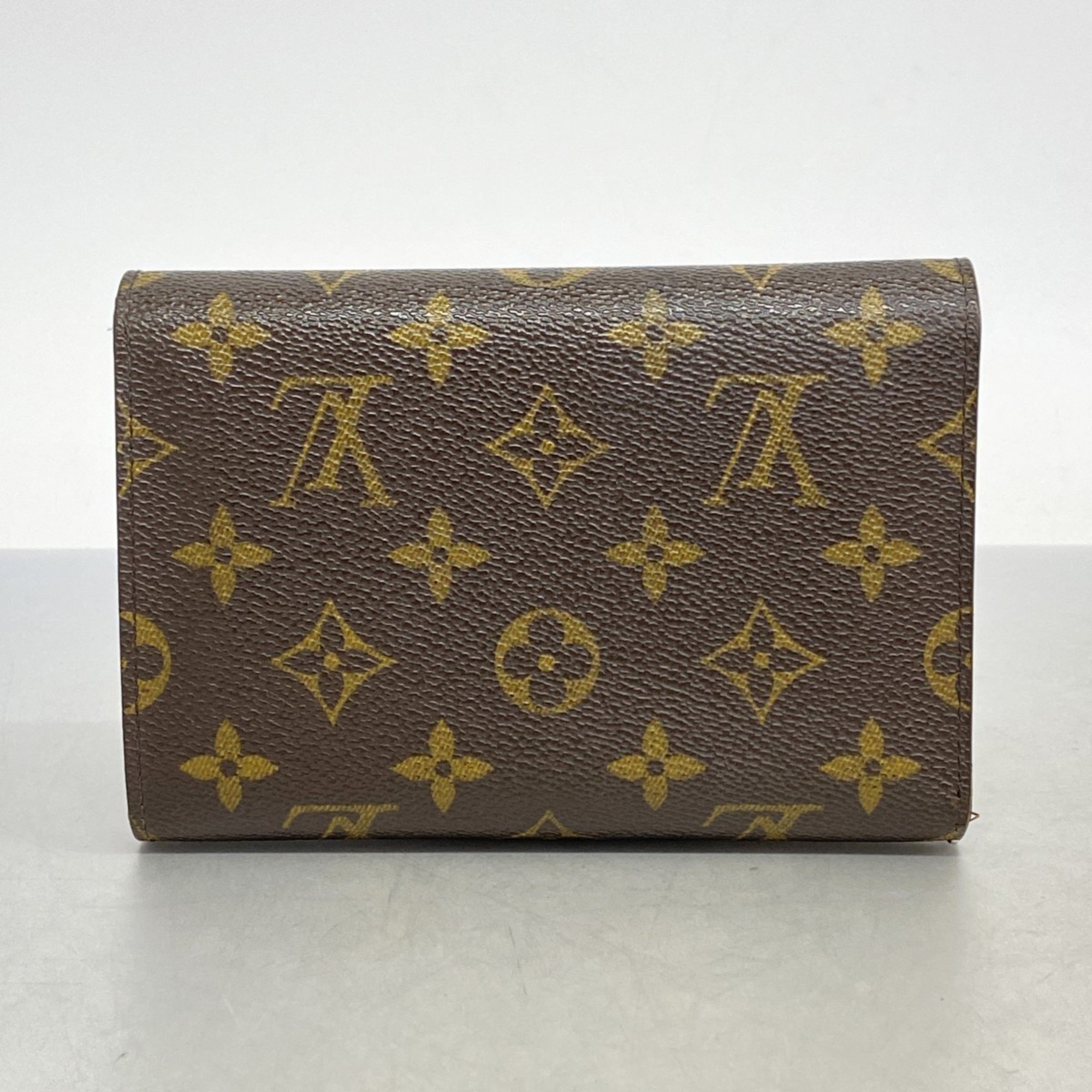 Louis Vuitton Tri-fold Wallet Monogram Porte Tresor Etui Papier M61202 Brown Men's Women's