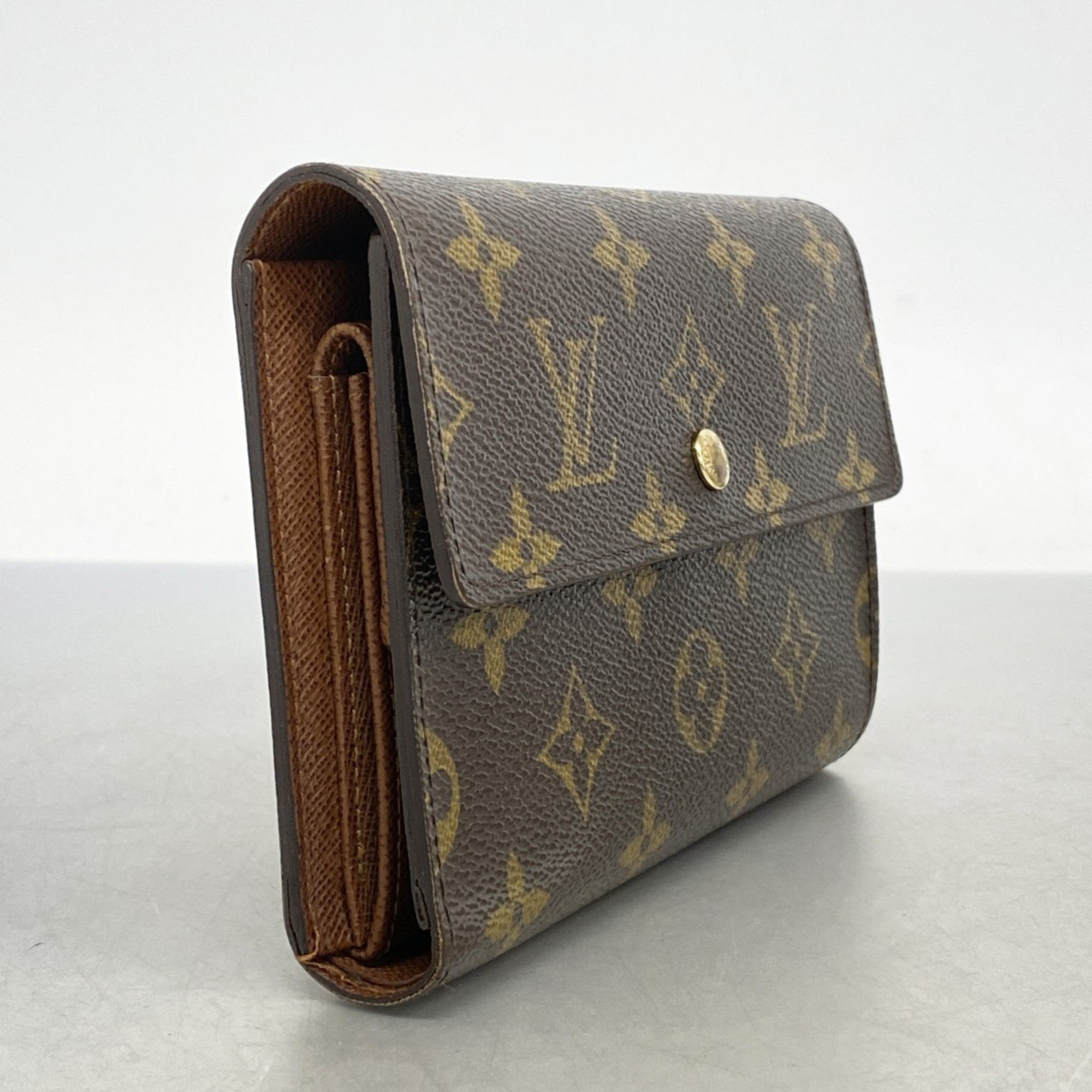 Louis Vuitton Tri-fold Wallet Monogram Porte Tresor Etui Papier M61202 Brown Men's Women's