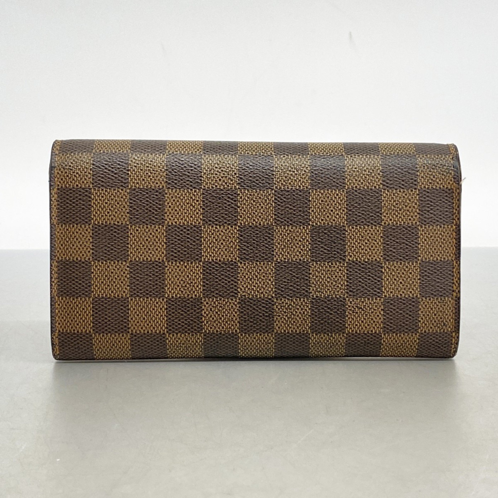 Louis Vuitton Long Wallet Damier Pochette Porto Monnaie Credit N61724 Ebene Ladies