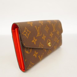 Louis Vuitton Long Wallet Monogram Portefeuille Sarah M62236 Brown Coquelicot Ladies