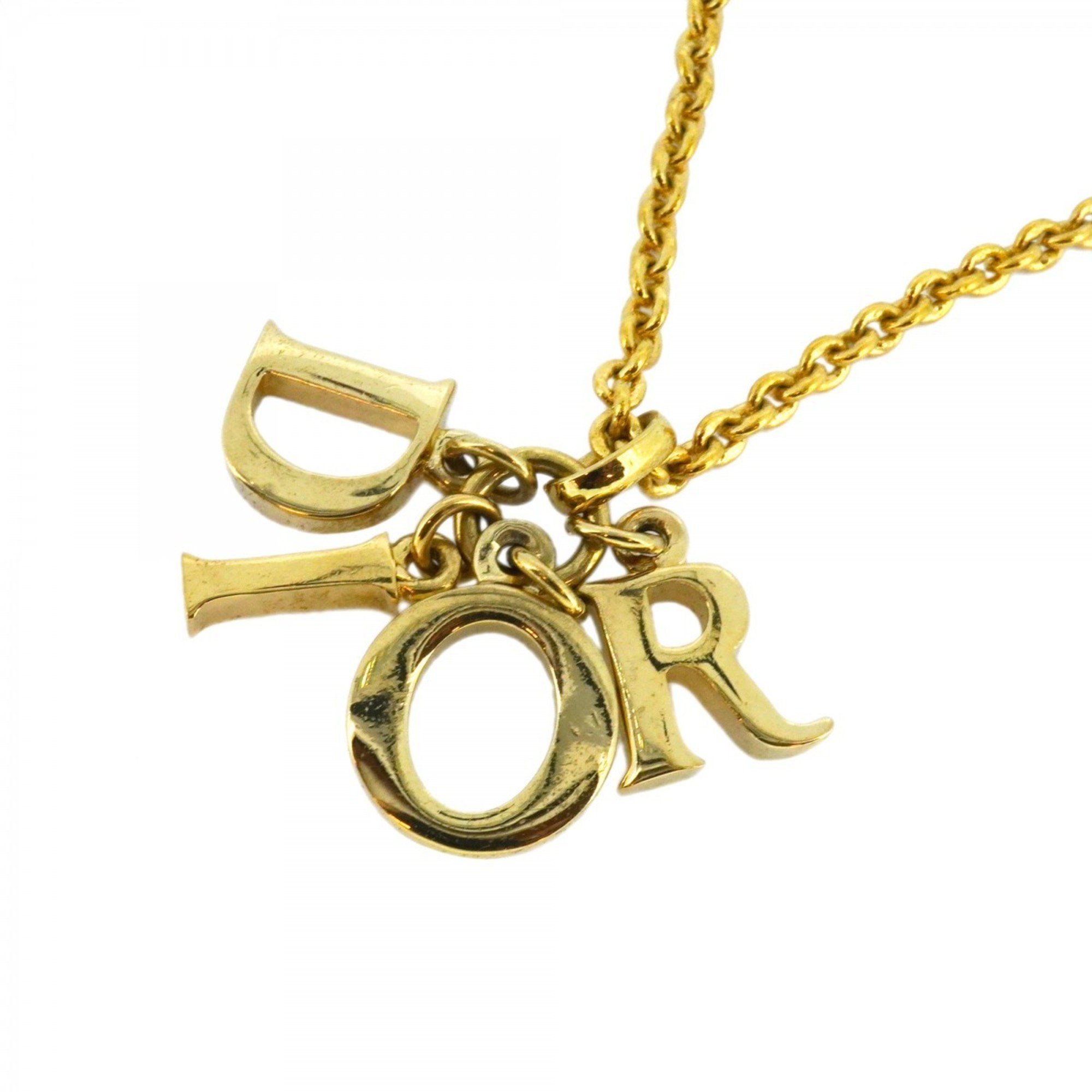 Christian Dior Necklace GP Plated Gold Ladies