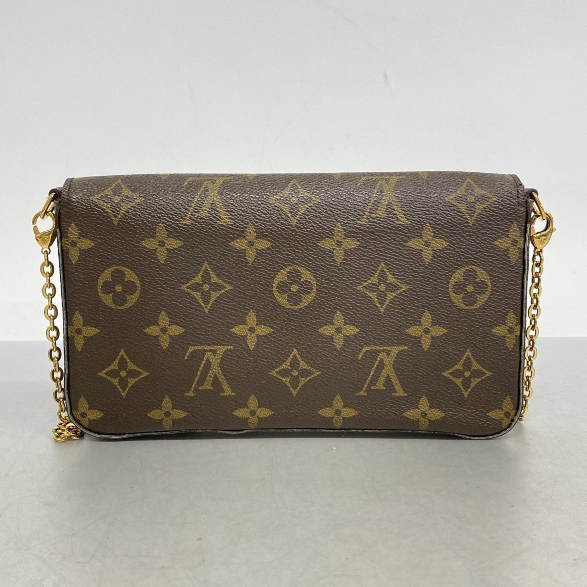 Louis Vuitton Shoulder Wallet Monogram Pochette Felicie M81896 Brown Ladies