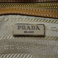 PRADA Women's Shoulder Bag Saffiano Brown Camel BT1010 Compact