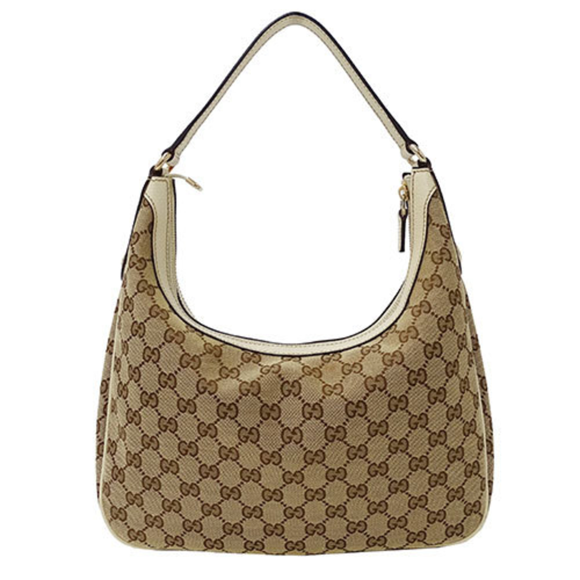 GUCCI Bag Women's Shoulder GG Canvas Beige Ivory 153010 Outing