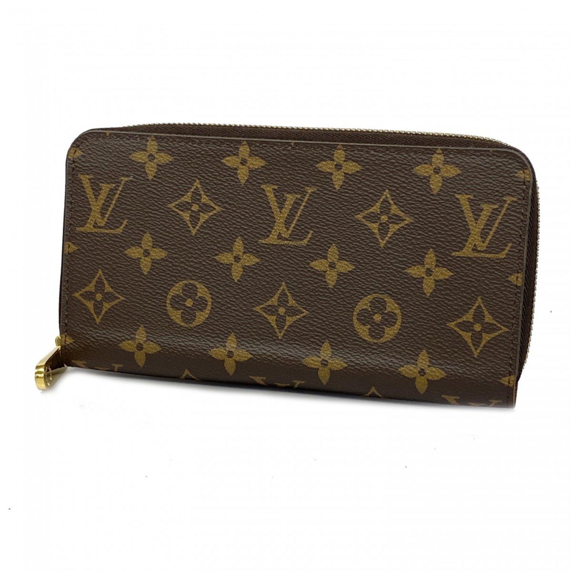 Louis Vuitton Long Wallet Monogram Zippy M42616 Brown Men's Women's