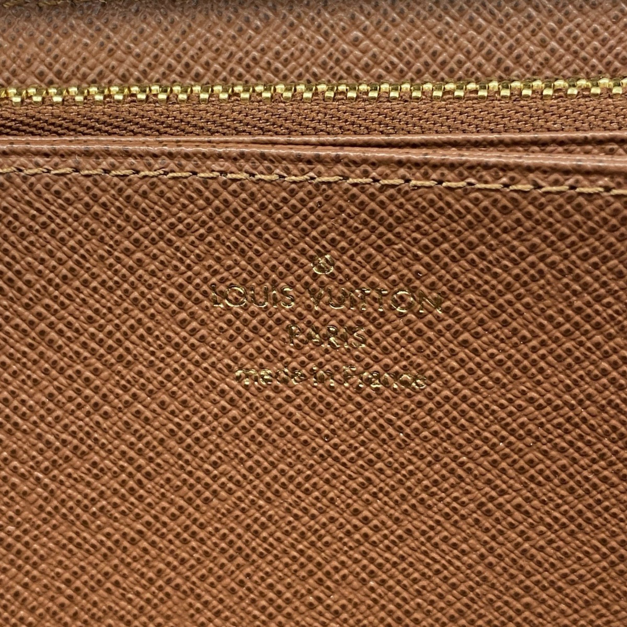 Louis Vuitton Long Wallet Monogram Zippy M42616 Brown Men's Women's