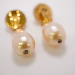 Chanel Earrings Coco Mark Circle Fake Pearl GP Plated Gold Ladies