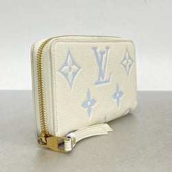 Louis Vuitton Long Wallet Monogram Empreinte Zippy M83308 Latte White Candy Blue Ladies