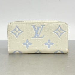 Louis Vuitton Long Wallet Monogram Empreinte Zippy M83308 Latte White Candy Blue Ladies